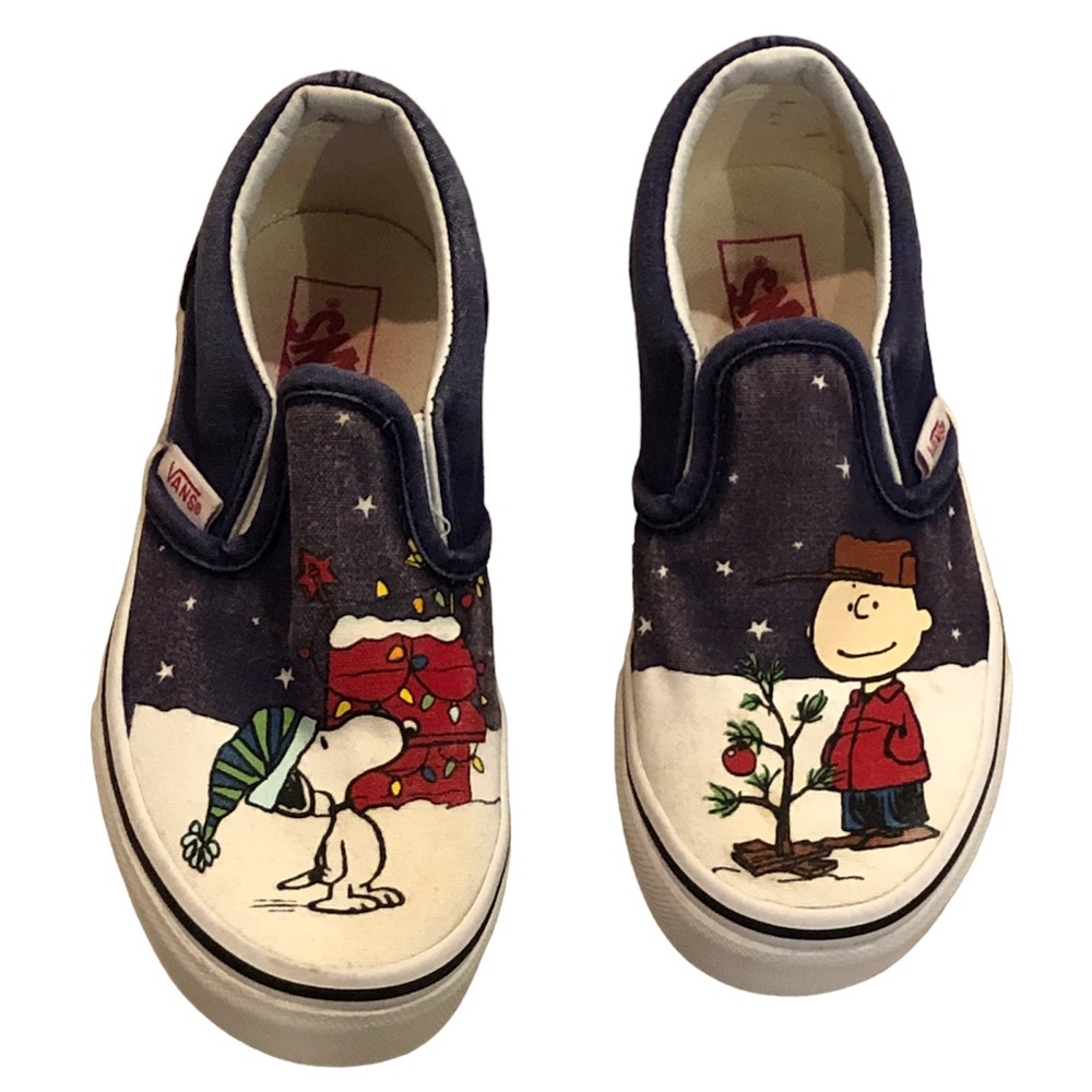 Vans• Peanuts Christmas Slip-On Shoes - size 12.5 - Picture 1 of 7